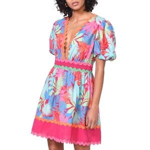 Greylin Multicolor Tropical Print Dress